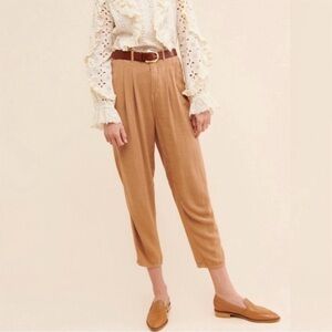 We The Free Women’s 29 Tan Faded Love Linen Blend Ultra High Rise Ankle Pants